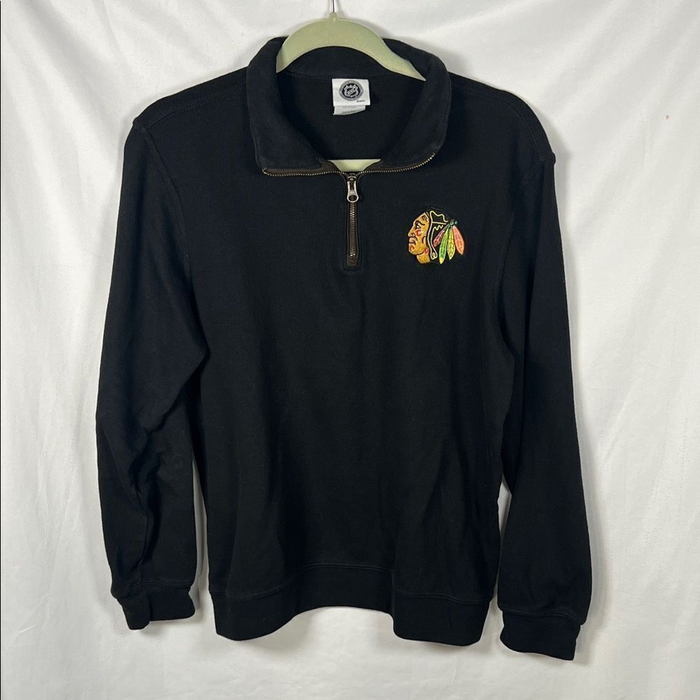 NHL Blackhawks Black Zip-Up Sweater M